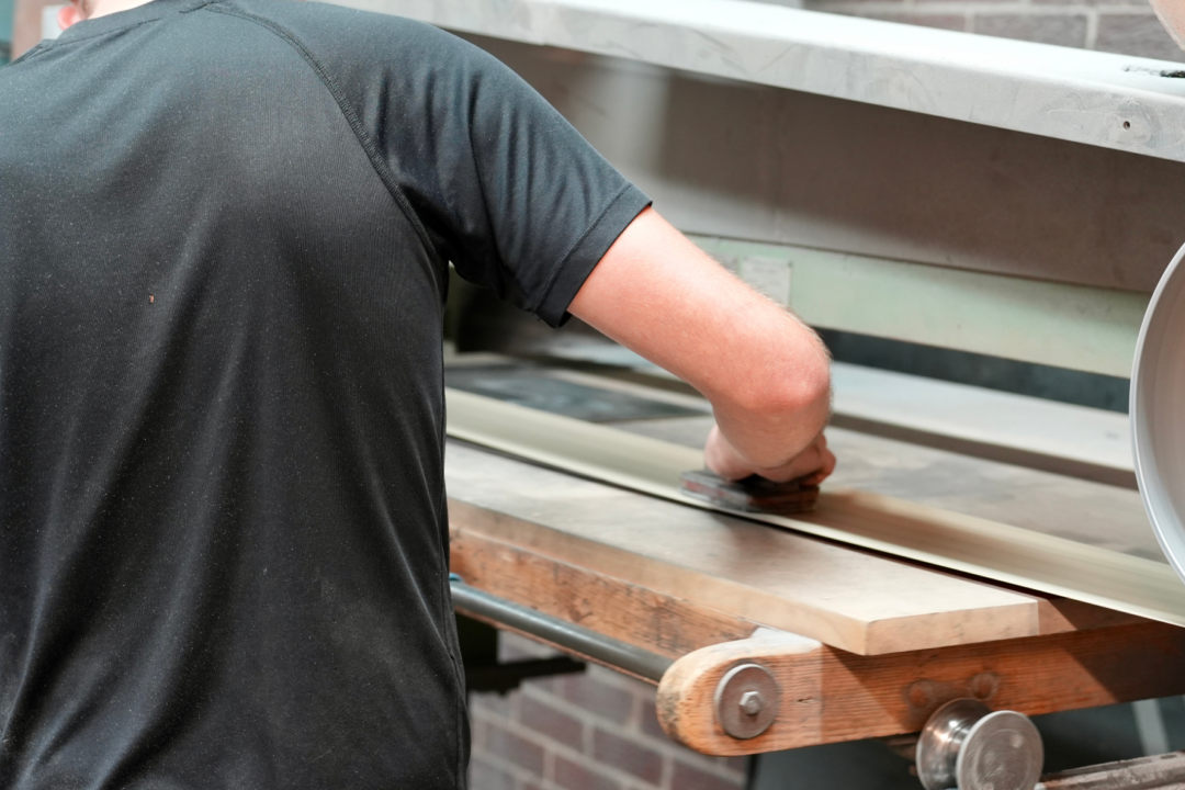 man working at a machine